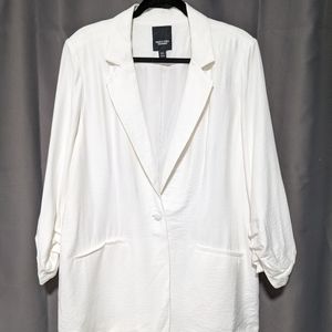 White Blazer, one button, satin